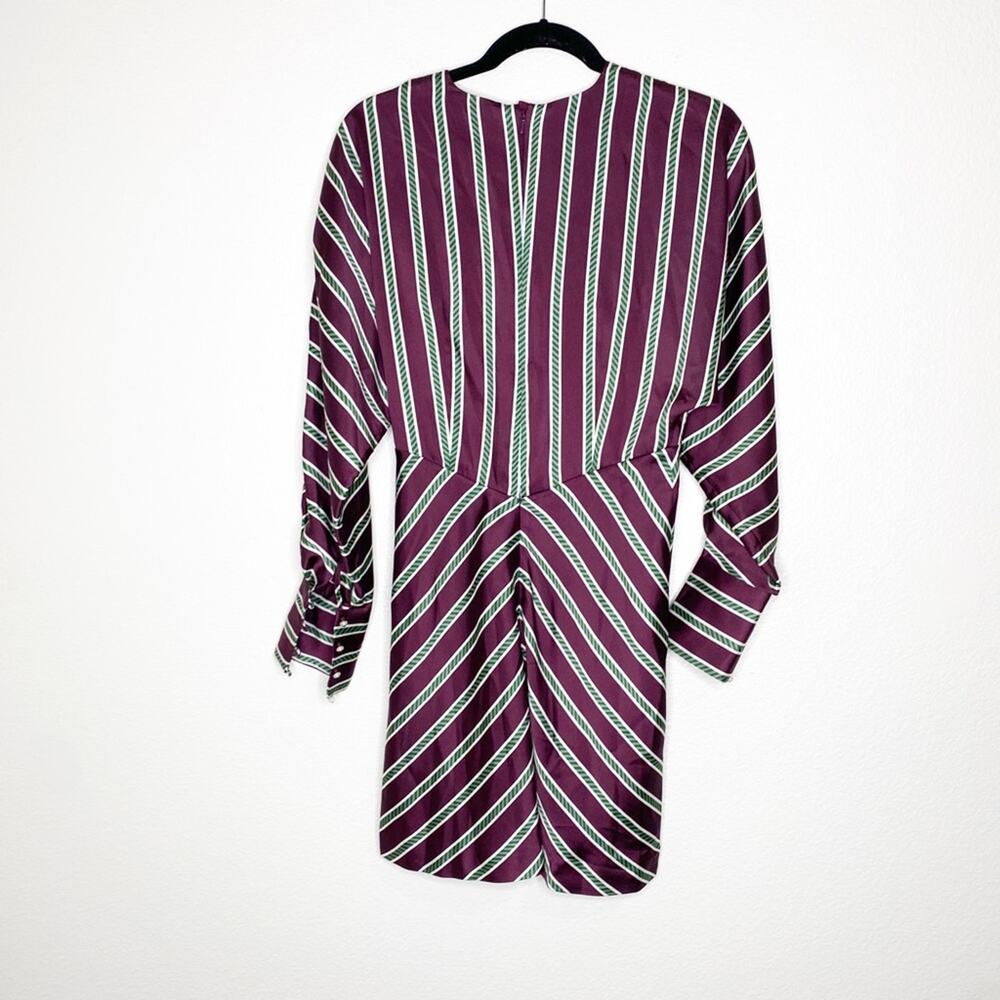 Alexis Striped Tena V Neck Cocktail Dress Small - Picture 3 of 11